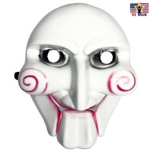 Jigsaw Saw Billy Puppet Face Mask Halloween Cosplay Guy Costume Prop Mas…